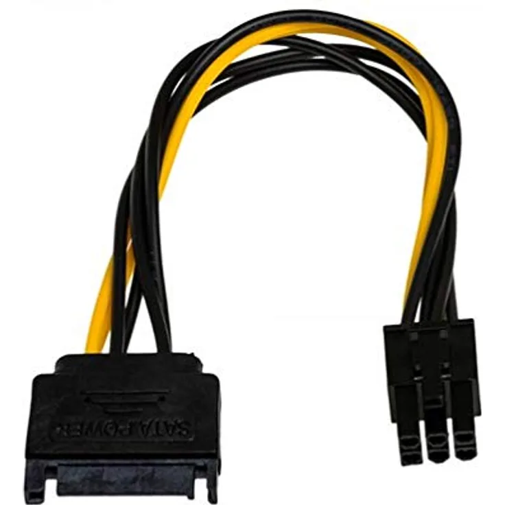 AKYGA AK-CA-30 SATA Stecker auf PCI-E 6 pin Buchse Adapter Kabel 15cm