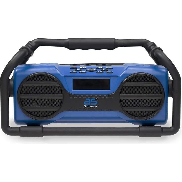 as - Schwabe 90750 Baustellenradio FM550, blau, Bluetooth USB-Eingang SD-Karte, 50 W, 230 V