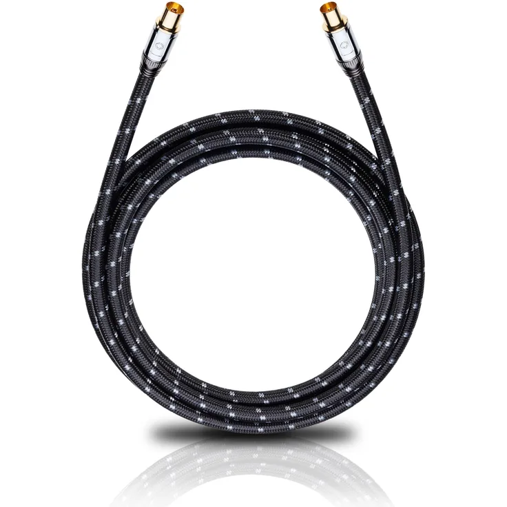 Oehlbach XXL® Transmission Ultra - High-End Antennenkabel mit Koax-Stecker (4K, UltraHD, FullHD, 5-fach Schirmung) - schwarz/grau