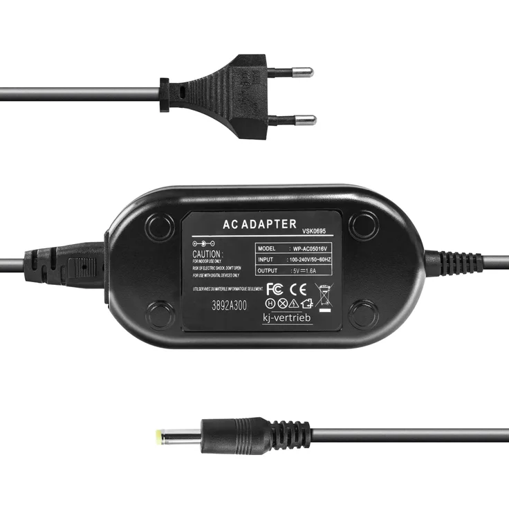 kj-vertrieb Netzteil - 5V 1,6A - Stecker 4,0 x 1,8mm - für Panasonic VSK0462, VSK-0695