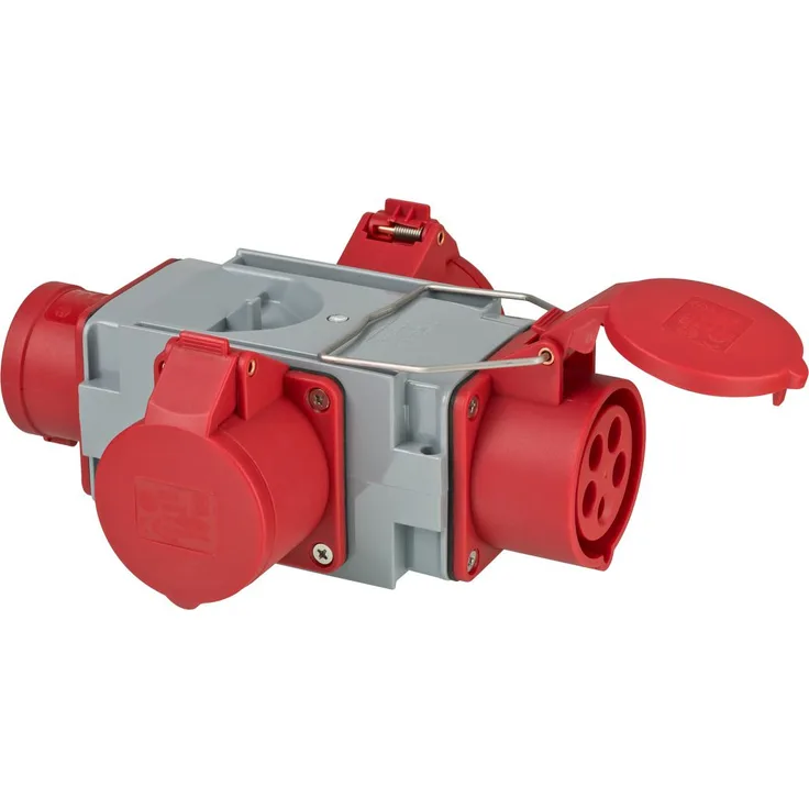 Brennenstuhl CEE Adapter Stromverteiler IP44 (1x CEE Stecker 400V/16A & 3x CEE Steckdosen 400V/16A) für Baustelle - 1081640