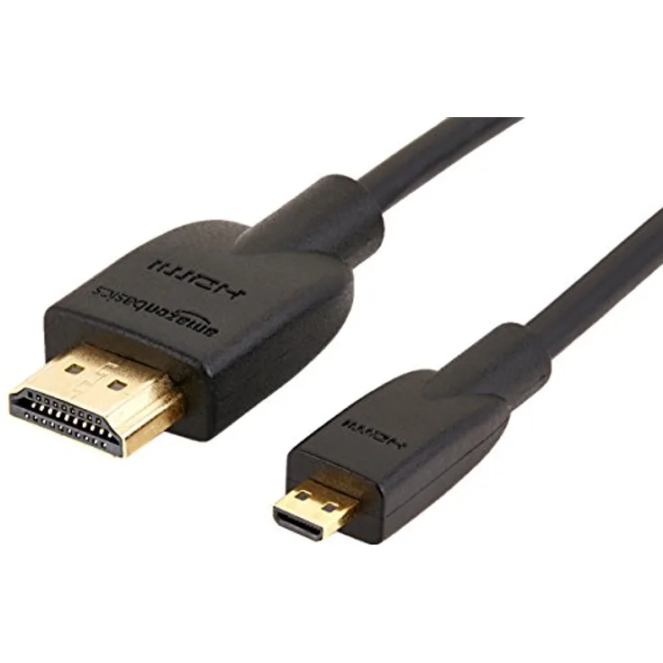 AmazonBasics Hochgeschwindigkeits-HDMI-Kabel, Typ Micro-HDMI auf HDMI, HDMI-Standard 2.0, 1,83 meter