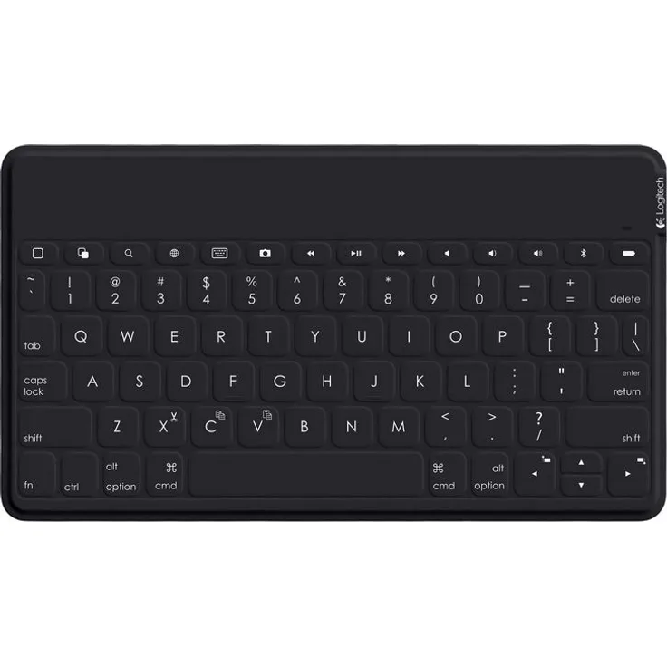 Logitech Keys-to-Go Kabellose Tablet-Tastatur, Bluetooth, iOS-Sondertasten, Ultraleicht & Geräuschlos, 3-Monate Akkulaufzeit, Fürs Tablet und Smartphone, Deutsches QWERTZ-Layout - schwarz