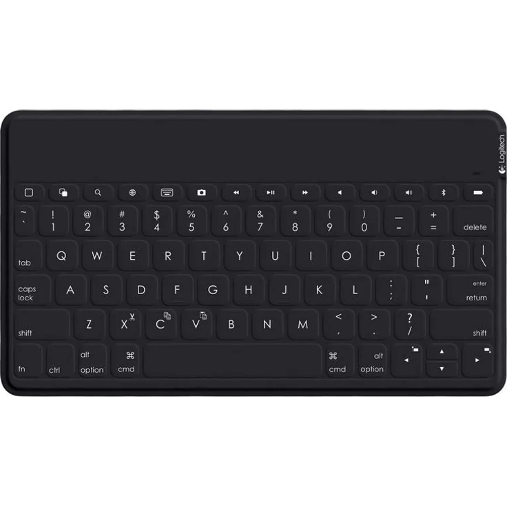 Logitech Keys-to-Go Kabellose Tablet-Tastatur, Bluetooth, iOS-Sondertasten, Ultraleicht & Geräuschlos, 3-Monate Akkulaufzeit, Fürs Tablet und Smartphone, Deutsches QWERTZ-Layout - schwarz – Bild 1