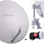DUR-line Select 85/90cm Komplettanlage hellgrau + Single LNB