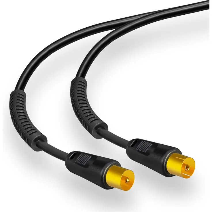 15m Antennenkabel vergoldet mit 2x Ferritkern ''Schwarz'' (HB80208-128-15-GS)