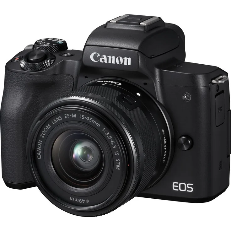 Canon EOS M50 spiegellose Systemkamera mit Objektiv EF-M 15-45mm IS STM (24,1 MP, dreh- und schwenkbares 7,5 cm (3 Zoll) Touchscreen LC-Display, Digic 8, 4K Video, OLED EVF, WLAN, Bluetooth), schwarz – Bild 1
