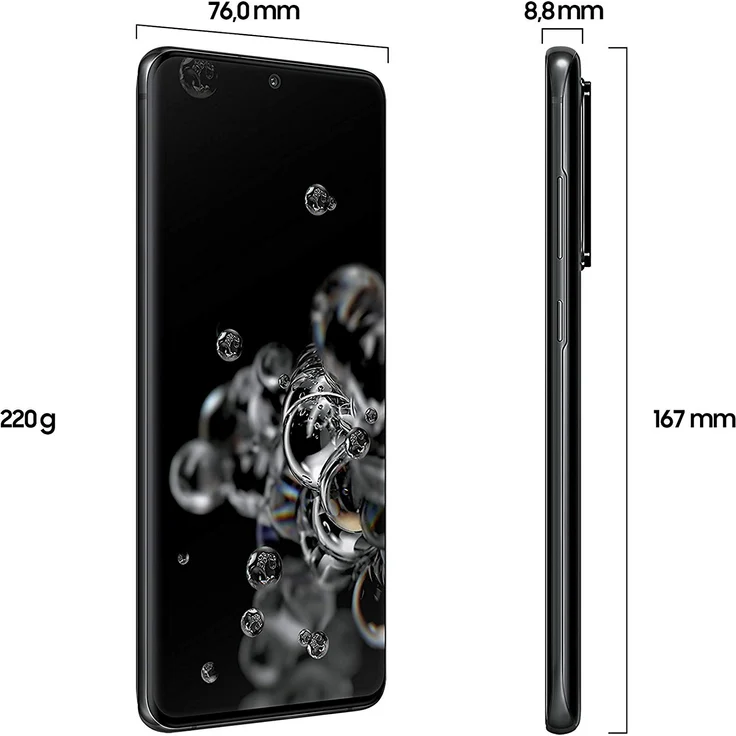 Samsung Galaxy S20 Ultra 5G Smartphone 17,44cm Pixel (6,9 Zoll) Dynamic AMOLED-Display, 128GB interner Speicher, 12GB RAM, Hybrid-SIM, Android, Cosmic Black – Bild 7