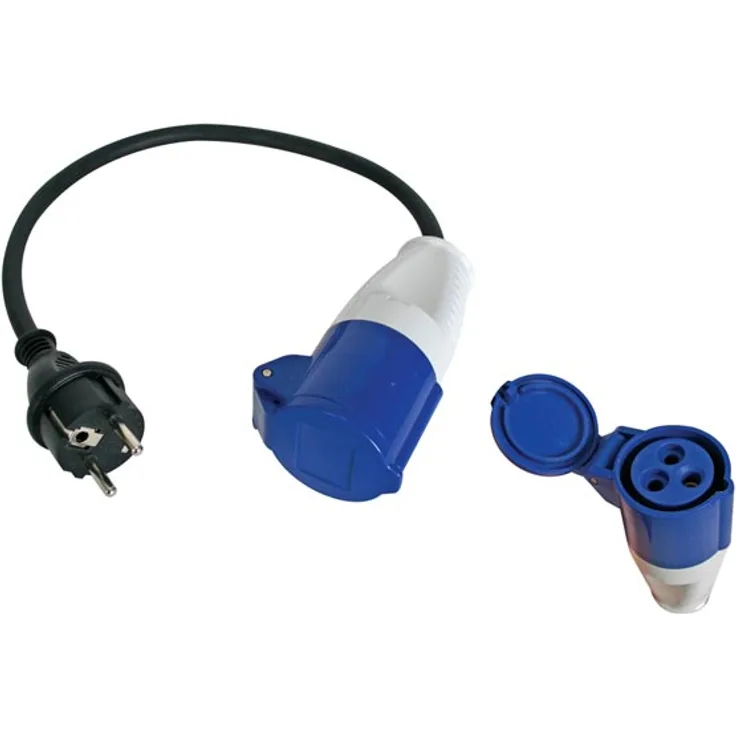 PEREL EEC Adapterkabel Schuko Stecker auf E Kupplung Länge 0,4 Meter