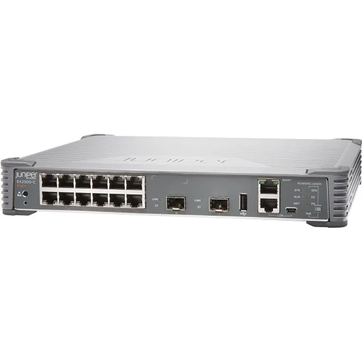 Juniper EX Series EX2300-C-12T - Switch - C3 - gemanaged - 12 x 10-100-1000 + 2 x Gigabit SFP - 10 Gigabit SFP+ - Rackmount