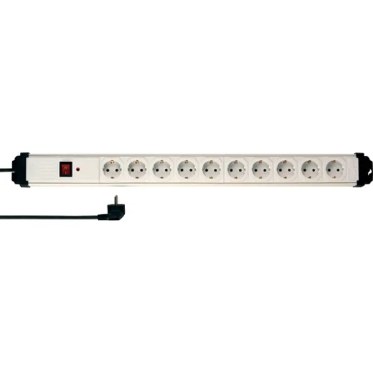 REV Ritter 0512523555 Steckdosen Leiste 10-fach mit Stecker ÜSS KS, 2 m, weiß