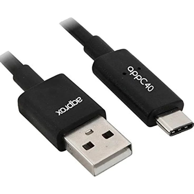 Approx appC40 - USB Kabel (1 m, USB A, USB C, 3.0 (3.1 Gen 1), Männlich-Männlich, Schwarz)