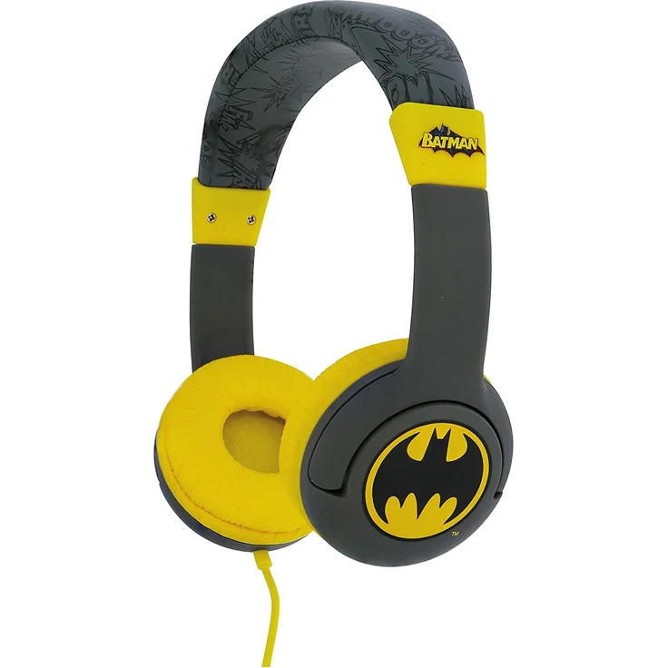 OTL Batman Caped Crusador Junior On-Ear-Kopfhörer, geeignet für Kinder, grau, gelb – Bild 2
