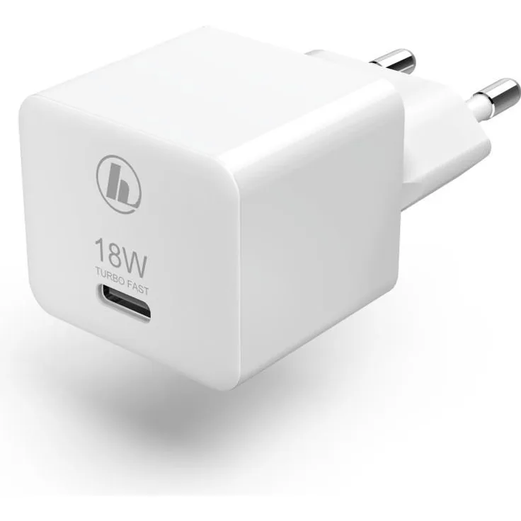 Hama Mini-Ladegerät, USB-C, PD/QC, 18W, Weiß