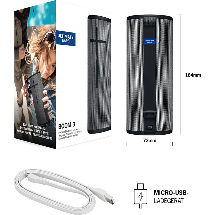 Ultimate Ears Boom 3 Bluetooth-Lautsprecher mit Radio, Webradio, wasserdicht, Grau – Bild 8