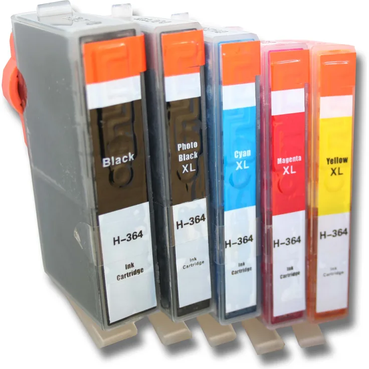 vhbw 5x kompatible Ersatz Tintenpatrone Druckerpatrone Set für Drucker HP Deskjet D5445, D5460, D5463, D5468