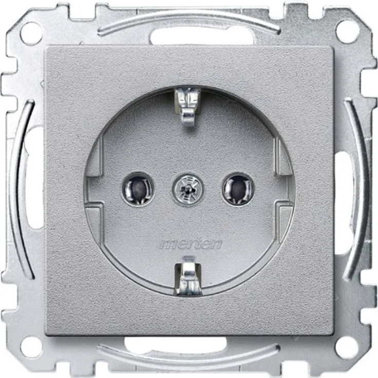 Merten MEG2301-0460 SCHUKO-Steckdose, Steckklemmen, aluminium, System M