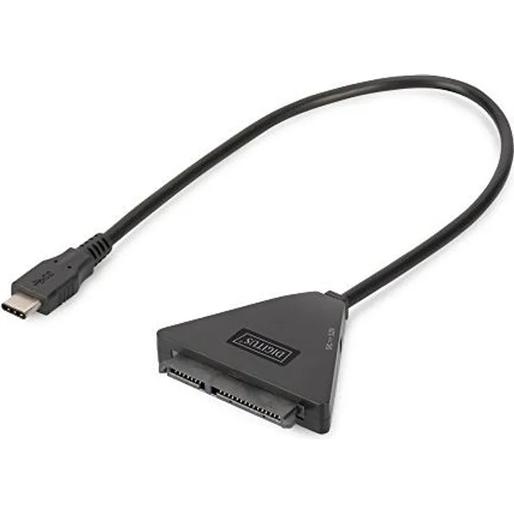 DIGITUS USB 3.1 Typ C (Gen 1) auf SATA 3 Adapterkabel für 2,5'' SSDs-HDDs - bis zu 6 Gbit-s - bis zu 5 TB Speicherkapazität - unterstützt UASP - Plug&Play - Schwarz