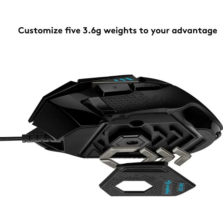 Logitech G502 HERO High-Performance Gaming Maus, HERO 16000 DPI Optischer Sensor, RGB-Beleuchtung, Gewichtstuning, 11 Programmierbare Tasten, Benutzerdefinierte Spielprofile, PC-Mac - EU-Verpackung – Bild 3