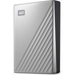 WD My Passport Ultra for Mac WDBPMV0050BSL - Festplatte - verschlüsselt - 5 TB - extern (tragbar) - USB 3.1 (USB-C Steckverbinder) - 256-Bit-AES - Silber (WDBPMV0050BSL-WESN)