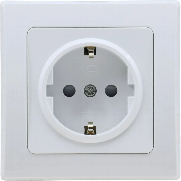 DELPHI Schalter-Serie reinweiß Steckdose Klemmanschluß