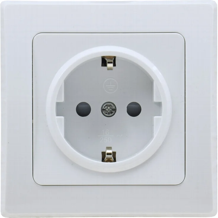 DELPHI Schalter-Serie reinweiß Steckdose Klemmanschluß