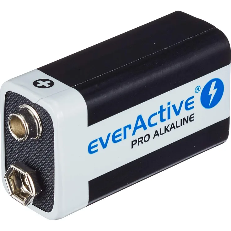 everActive 9V Batterien 10er Pack, Pro Alkaline, Block 6LR61 6F22, höchster Leistung, 5 Jahre Haltbarkeit, 10 Stück