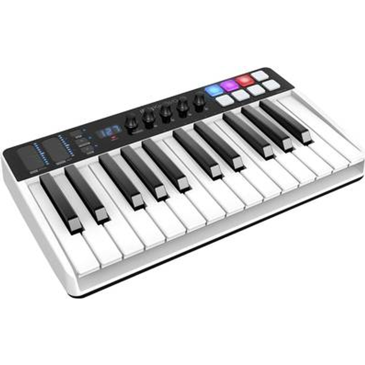IK Multimedia iRig Keys I-O MIDI 25 - MIDI-Tastatur, tragbare Klaviertastatur, für Mac, iPhone und iPad, 25 Tasten, 8 Pads, Musikproduktionsstation, Software und Anwendungen - Preisvergleich