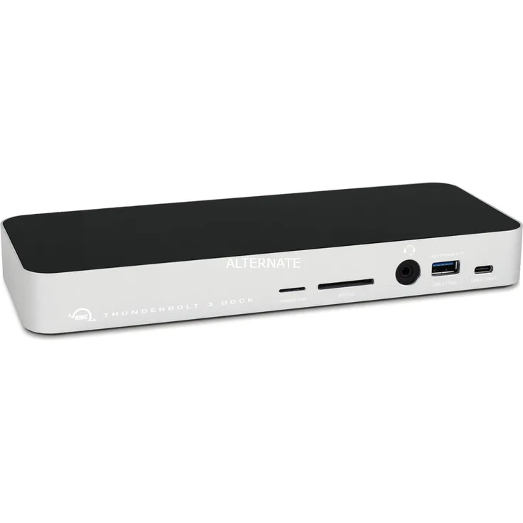 OWC 14-Port Thunderbolt 3 Dock mit Kabel, kompatibel mit Windows PC und Mac, Silber, (OWCTB3DK14PSL)