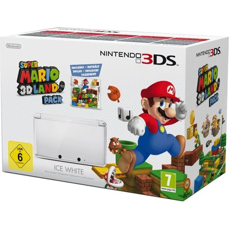 Nintendo 3DS Schneeweiß 256MB & 2GB Speicherkarte Bundle inkl. Super Mario 3D Land