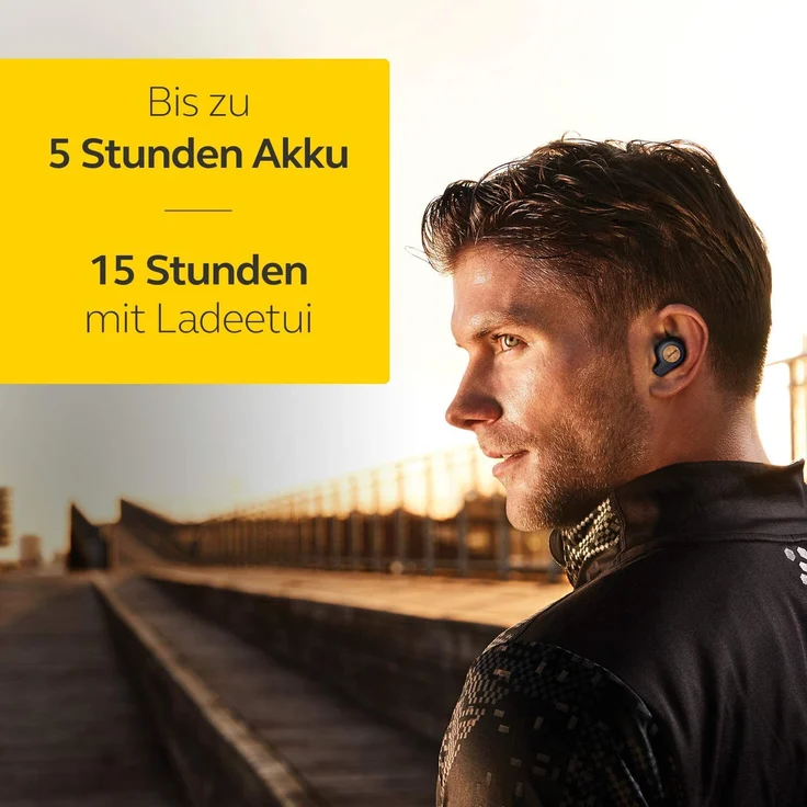 Jabra Elite Active 65t True Wireless In-Ear Kopfhörer, mit Bluetooth, Mikrofon, geeignet für Sport, spritzwassergeschützt, blau – Bild 9