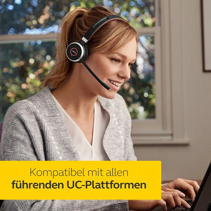 Jabra Evolve 65 Wireless Stereo On-Ear Headset Microsoft zertifizierte Kopfhörer mit langer Akkulaufzeit USB Bluetooth Adapter Schwarz (100-98500000-99) – Bild 6