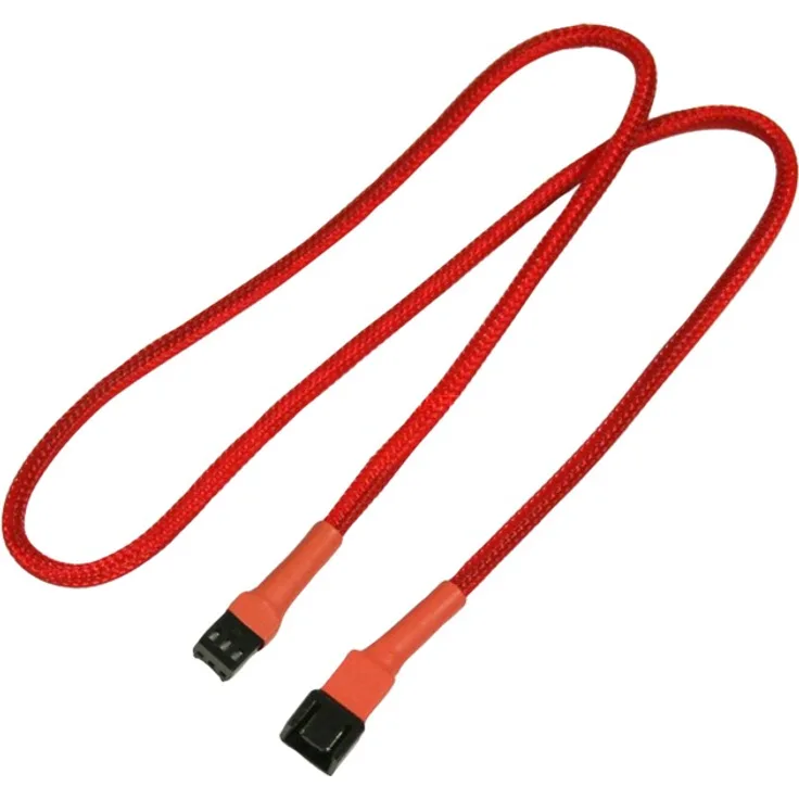 Nanoxia 900300001 3-Pin Molex Verlängerungskabel, 60 cm, Roter Sleeve