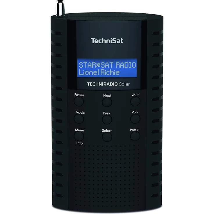 TechniSat TechniRadio Solar Tragbares Radio mit Wecker, LCD-Display, spritzwassergeschützt, schwarz – Bild 1