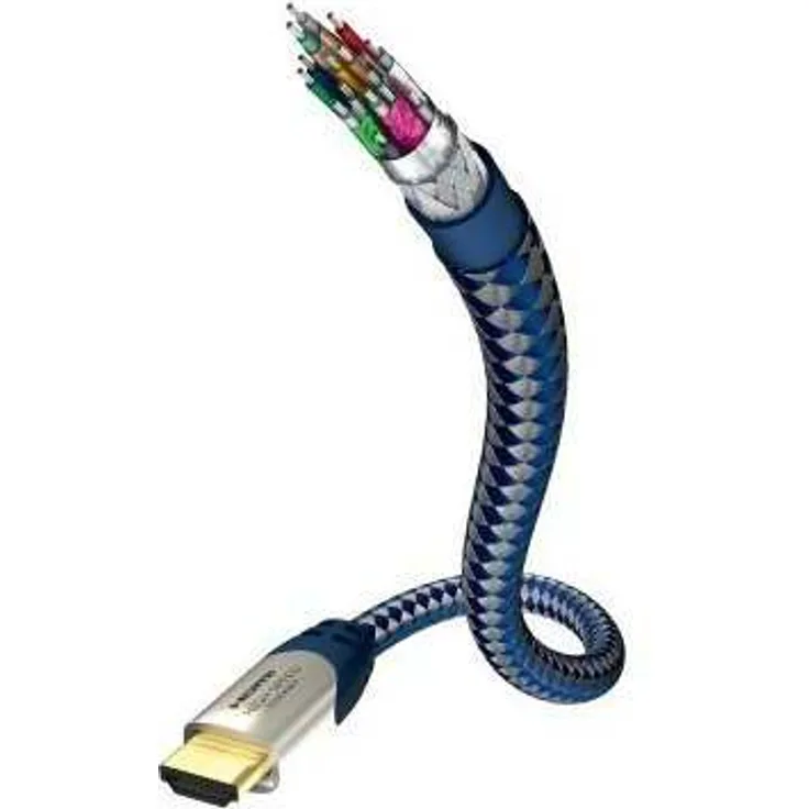 inakustik ? 0042302 ? Premium High Speed HDMI 2.0b Kabel mit Ethernet | Für die Übertragung von Ultra HD Signalen | 2m in Blau | 2160p - 4K50-60Hz - Audio Return Channel - HDR-Support - HD Audio