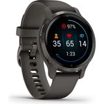 Garmin Venu 2s Smartwatch GPS, Unisex, S, Edelstahl, Kunststoffgehäuse, Silikonarmband, Schiefergrau (010-02429-10)