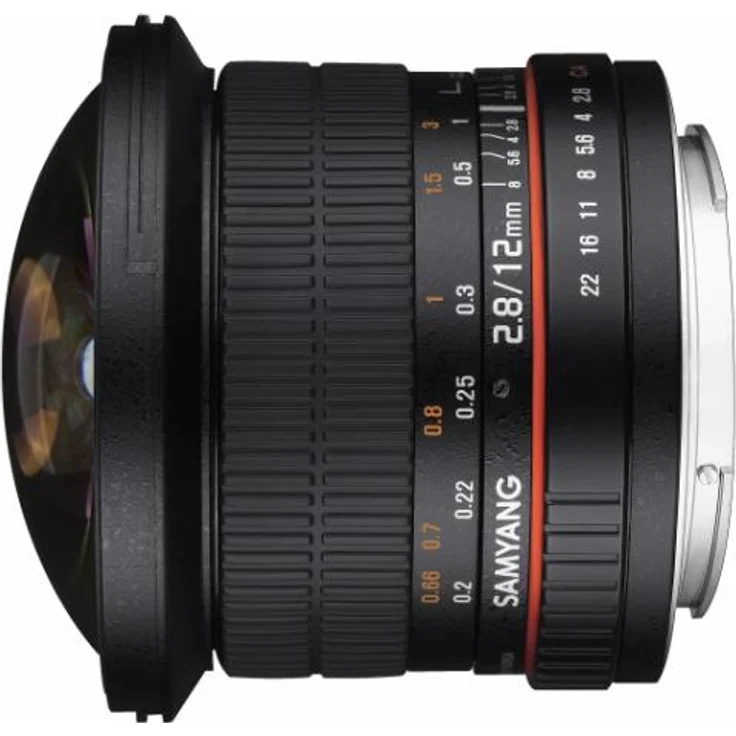 Samyang 12-2,8 Objektiv Fisheye DSLR Nikon F AE manueller Fokus automatischer Blendenring Fotoobjektiv, Superweitwinkel schwarz – Bild 2
