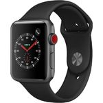 Apple Watch Series 3 Smartwatch GPS + Cellular, Unisex, 42mm, Aluminiumgehäuse, Sportarmband, Dunkelgrau/Schwarz 