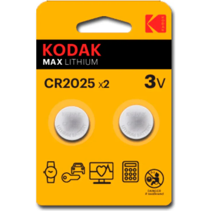 Lithium-Knopfzelle CR2025 Kodak ULTRA MAX LITHIUM 3V (2 uds)