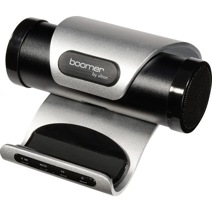 Ultron Aktivbox Boomer Dock 115842 Bluetooth-Lautsprecher mit Mikrofon, silber