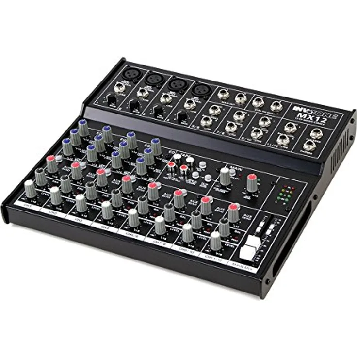 Invotone MX12 PA-Studio Mischpult 12-Kanal Bühnen-Mixer Mischer (+48V Phantomspeisung für Kondensato
