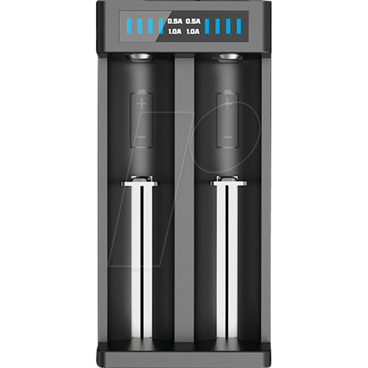 XTAR MC2P - Micro USB Ladegerät, Li-Ion, 2 slot, Display