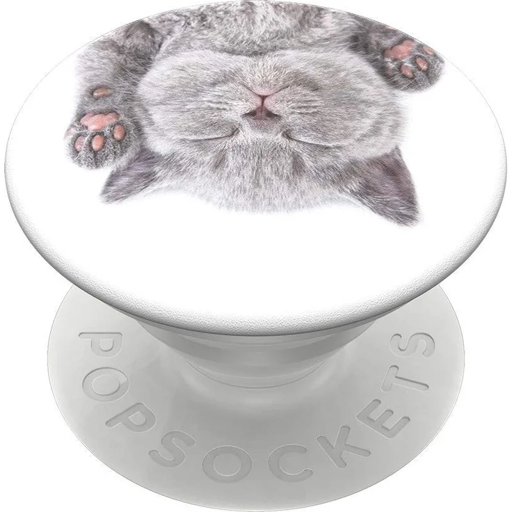 PopSockets PopGrip - Ausziehbarer Sockel und Griff für Smartphones und Tablets mit einem Austauschbarem Top - Cat Nap – Bild 1