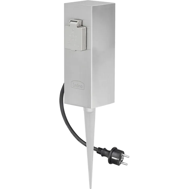 2-fach Steckdose mit Erdspieß, Höhe 42 cm, CONNECT S2