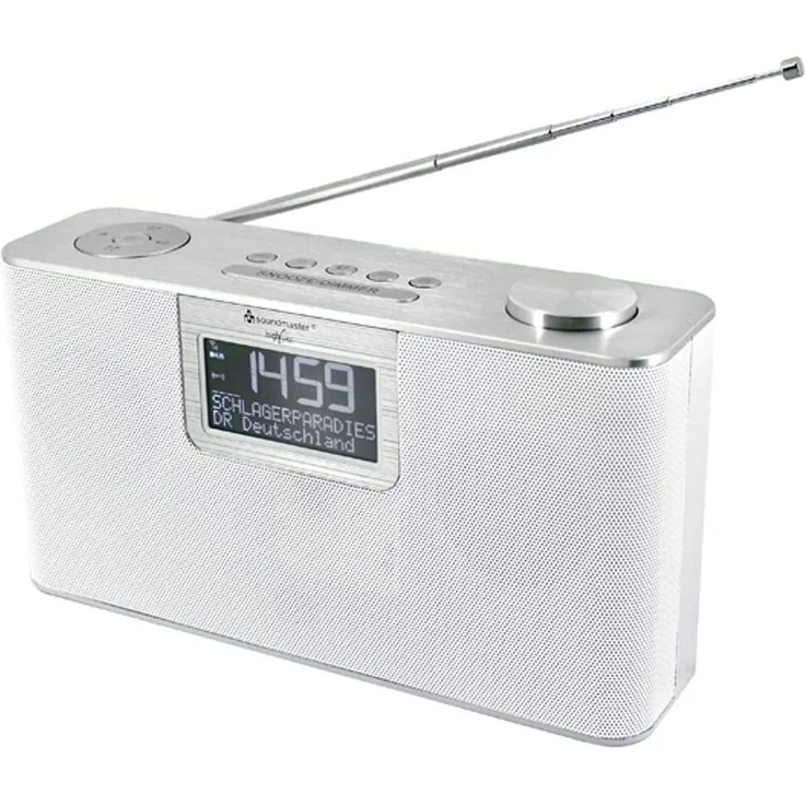 Soundmaster DAB700WE Tragbares Radio mit Bluetooth, LCD-Display, weiß