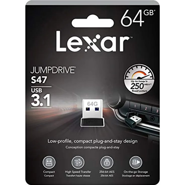 Lexar Jumpdrive S47 64 GB USB 3.1 schwarz