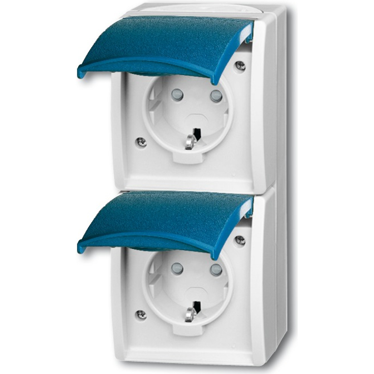 Busch-Jaeger BUSC 20-02 EBW-53 2fach senkrecht Ocean Schuko Steckdose