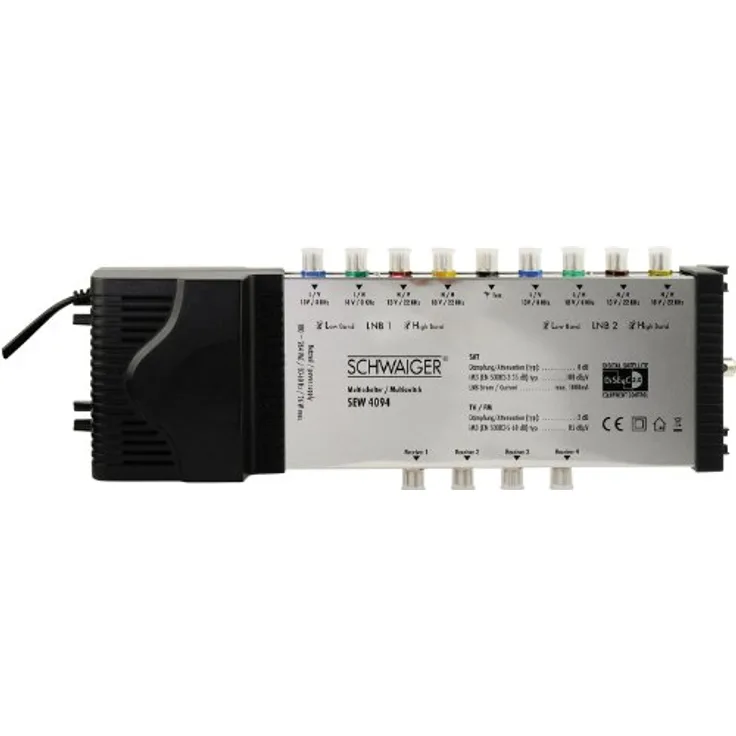 Schwaiger SEW4094531 9-4 DiSEqC Satelliten-Multischalter Silber