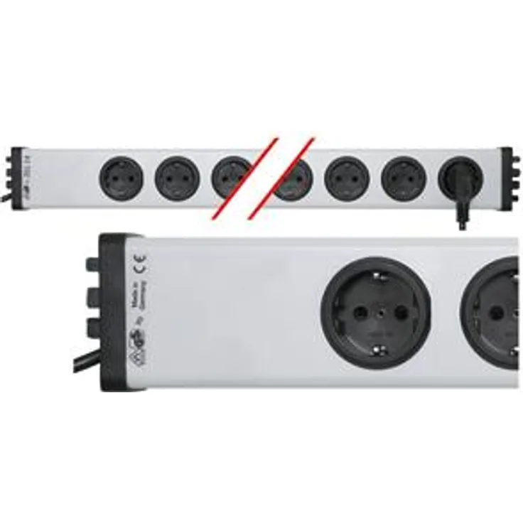 EHMANN 0200x00122301 Steckdosenleiste Universal 12-Fach, 1,5 m Zuleitung