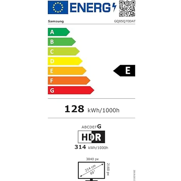 Samsung QLED 4K Q70D Fernseher 85 Zoll, Samsung TV mit Quantum Prozessor Lite 4K, 4K AI Upscaling, Samsung Tizen OS, Motion Xcelerator 120 Hz, Smart TV, GQ85Q70DATXZG, Deutsches Modell [2024] – Bild 6